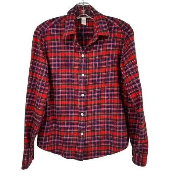 Lucky Brand Tops - Lucky Brand Women's Plaid Flannel Button-Up Shirt Red‎ Size S